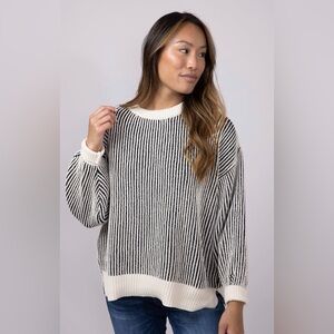 NWOT SHEIN Vertical Striped Black and White Women's Sweater Small